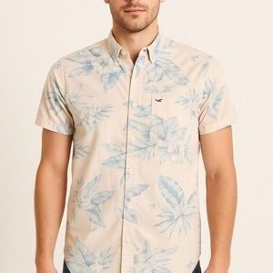 Hollister Men’s Floral Epic Flex Button Up Shirt XS